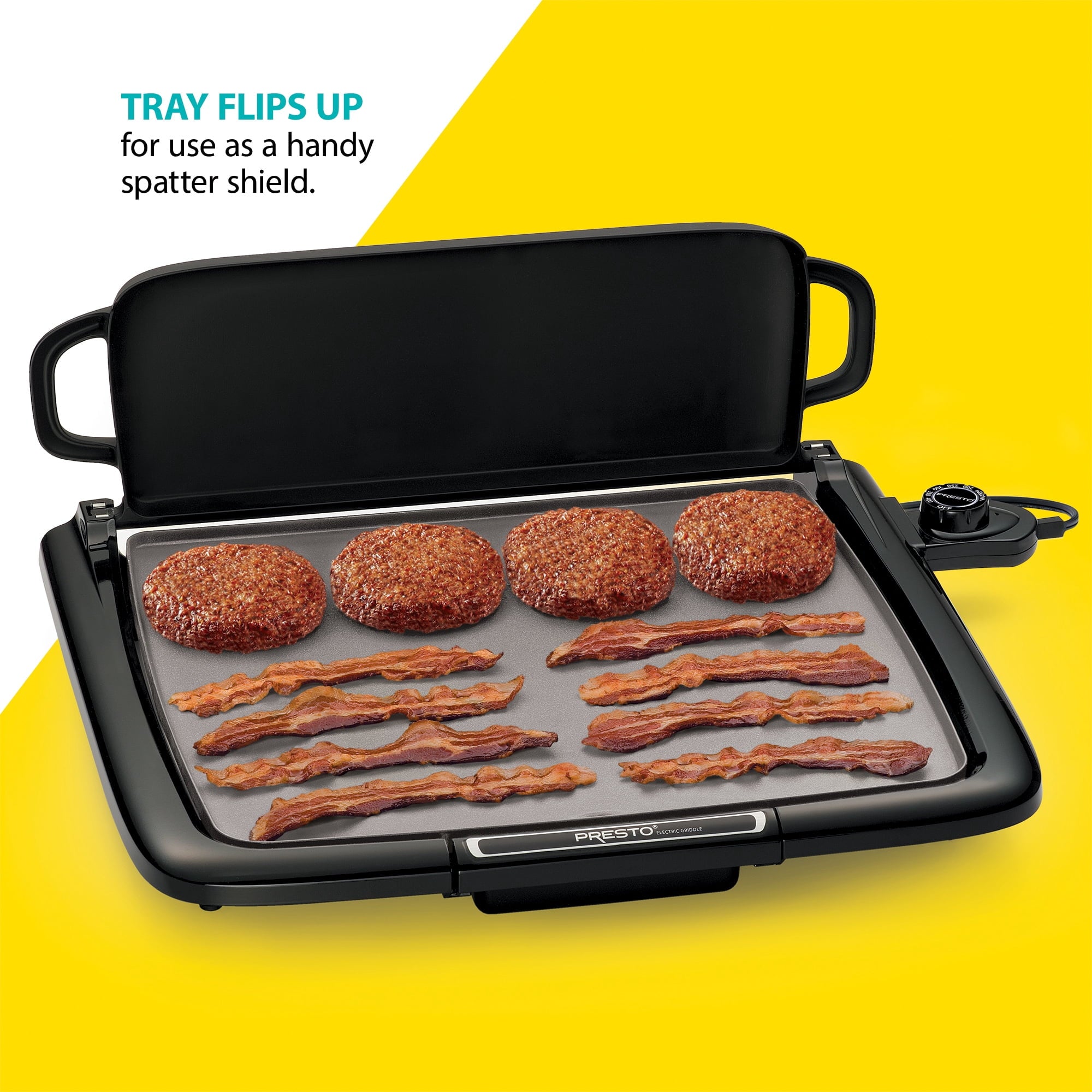 Presto Ceramic Nonstick Electric Griddle/Warmer Plus with Multifunction Tray