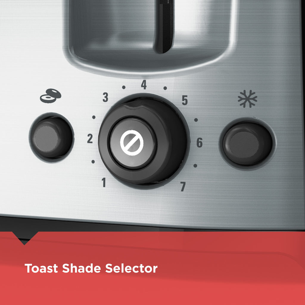 BLACK+DECKER 4-Slice Toaster with Extra-Wide Slots - Black with Stainless Steel Accents, including Crumb Tray