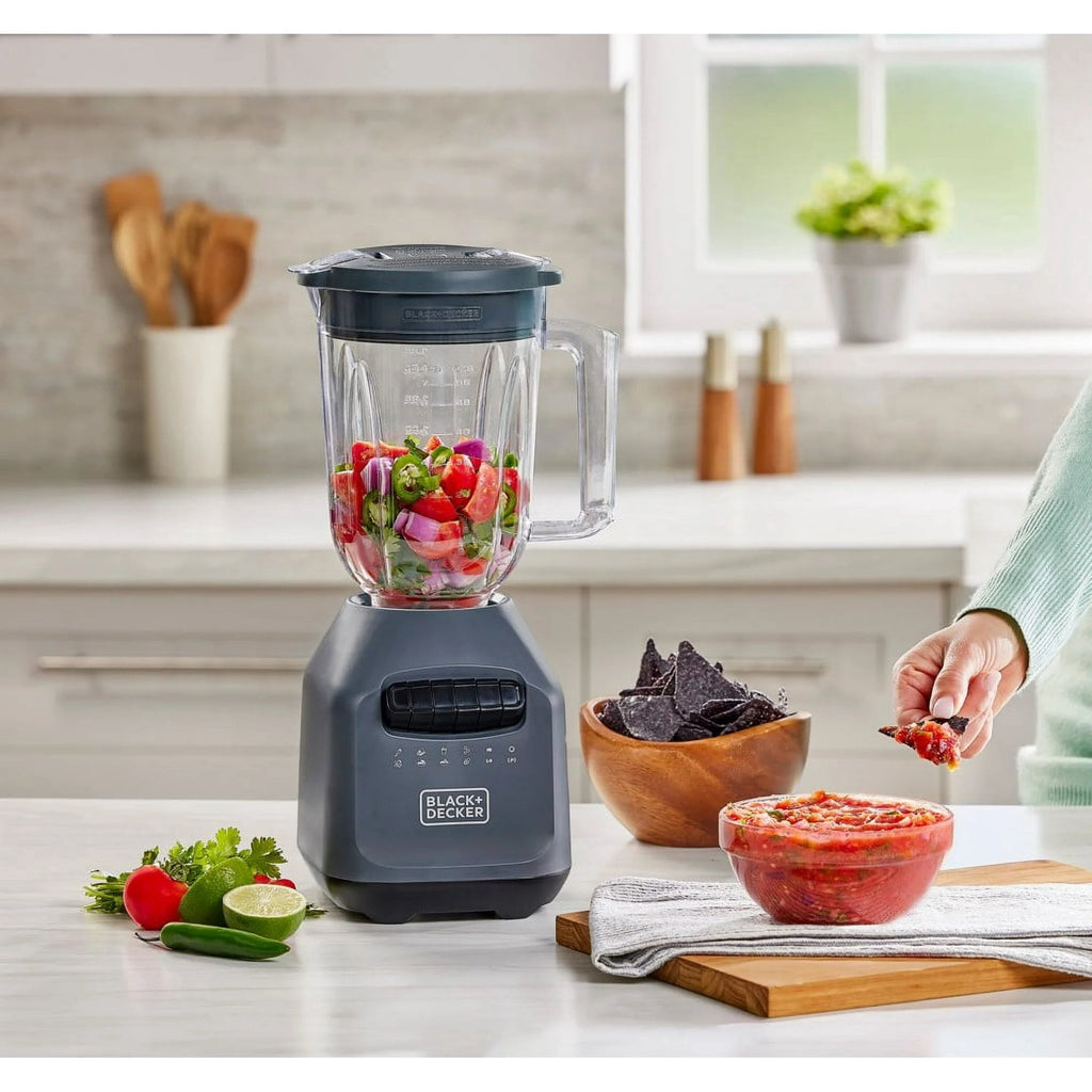 BLACK+DECKER Ice Crush Blender - 56 oz Plastic Jar, 700W, 6-Tip Blade, 8 Speeds + Pulse
