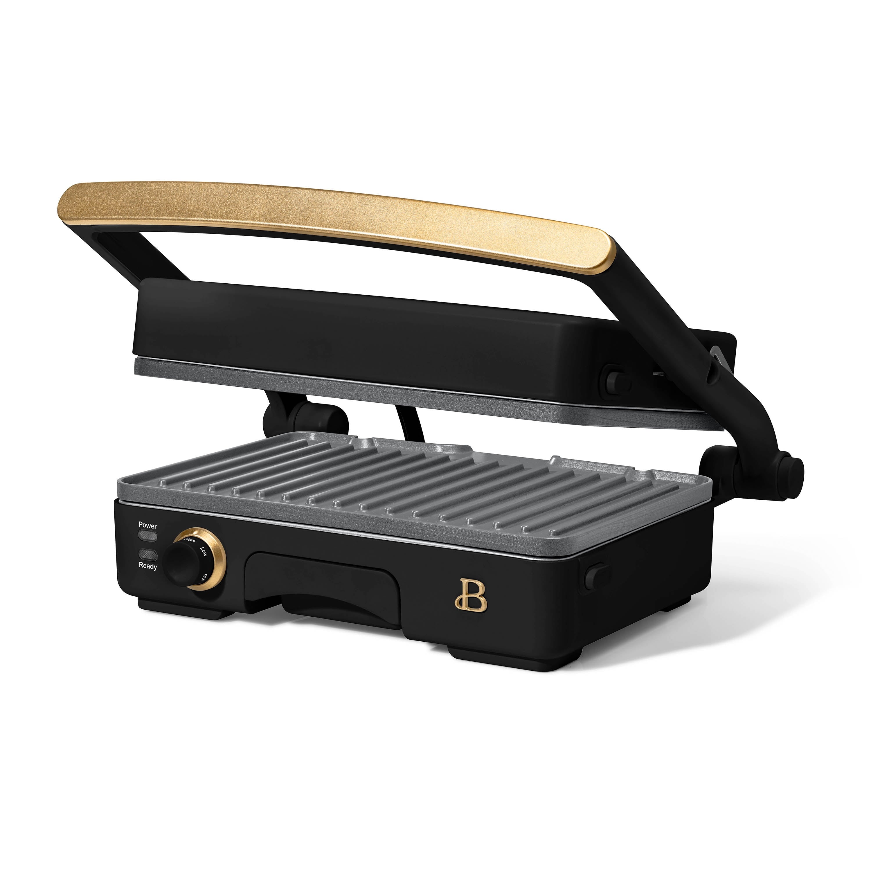 Beautiful 2-in-1 Panini Press & Grill with Detachable Plates - Black Sesame by Drew Barrymore