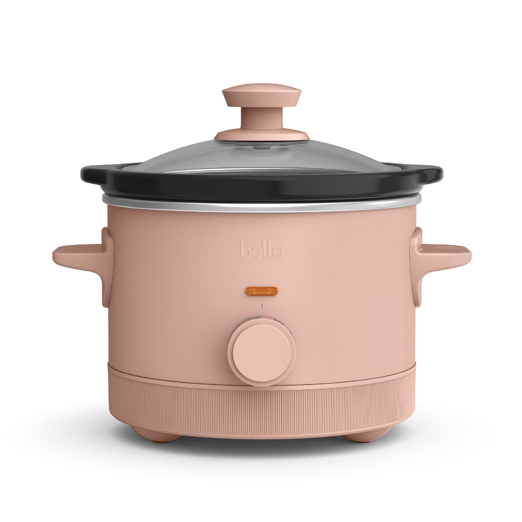 bella 1.5 Qt Manual Slow Cooker with 3 Heat Settings - Ceramic Nonstick Coating, Dishwasher Safe Pot & Tempered Glass Lid, Blossom