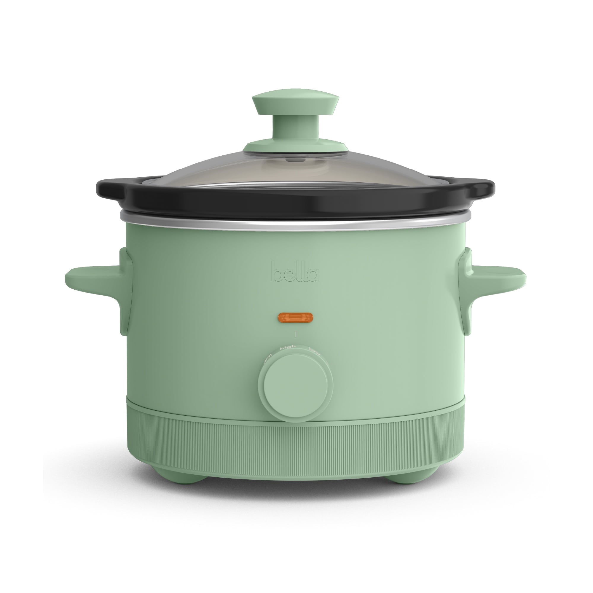 bella 1.5 Qt Manual Slow Cooker with 3 Heat Settings - Ceramic Nonstick Coating, Dishwasher Safe Pot & Tempered Glass Lid, Seaglass