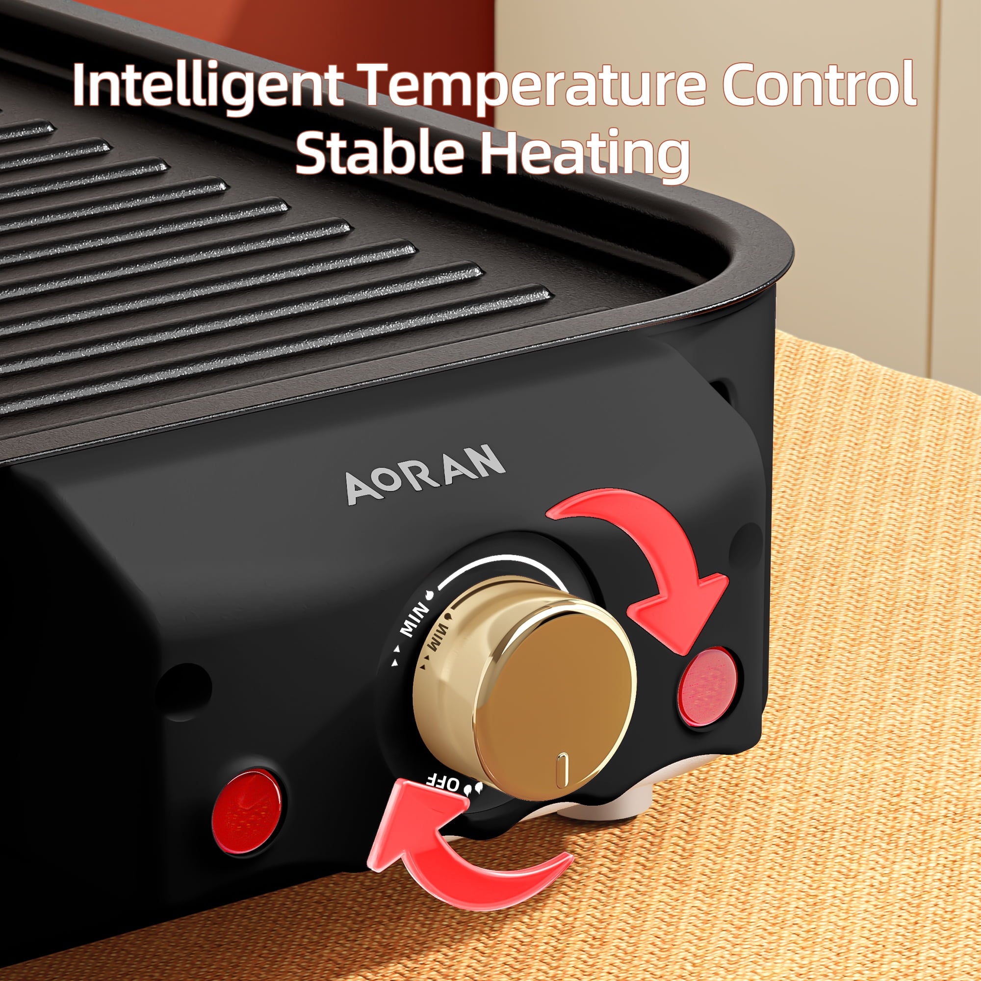 AORAN Indoor Grills Electric Smokeless - Versatile Double-layer Indoor Electric Griddles, 1500W Smokeless Grill Skillet Griddles for Home Cooking Black