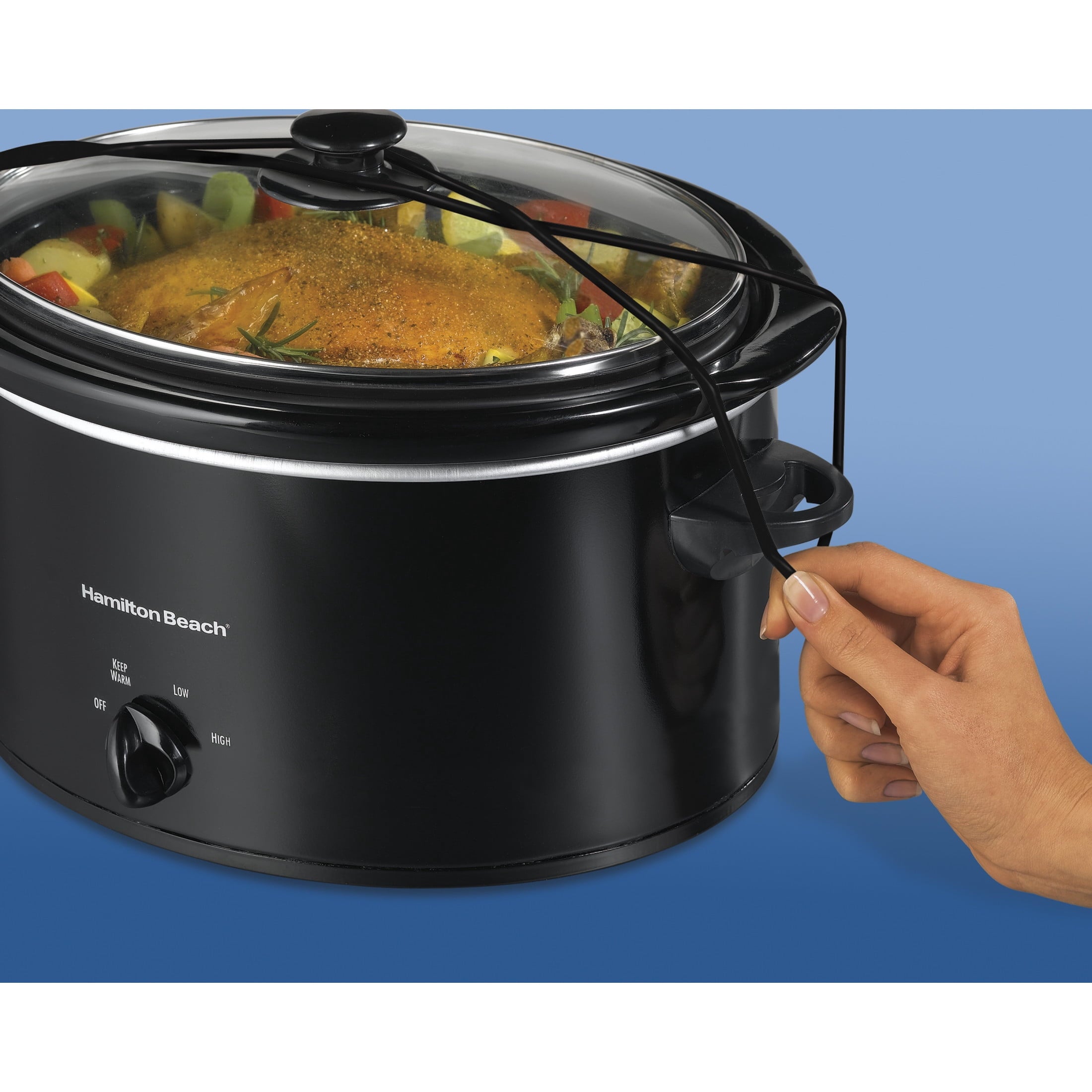 Hamilton Beach 5 Qt Slow Cooker - Stoneware Crock with Removable Pot, Black