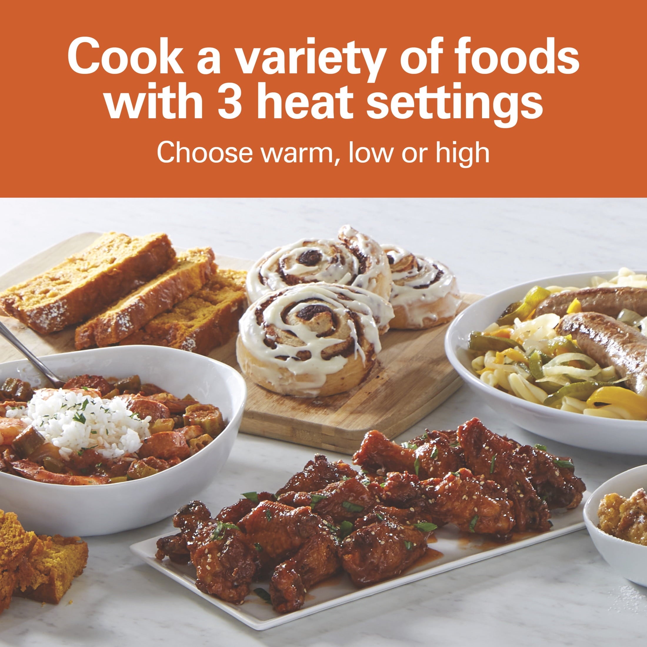 Hamilton Beach 7 Qt Programmable Slow Cooker - Stoneware Crock with Removable Pot, Stainless Steel