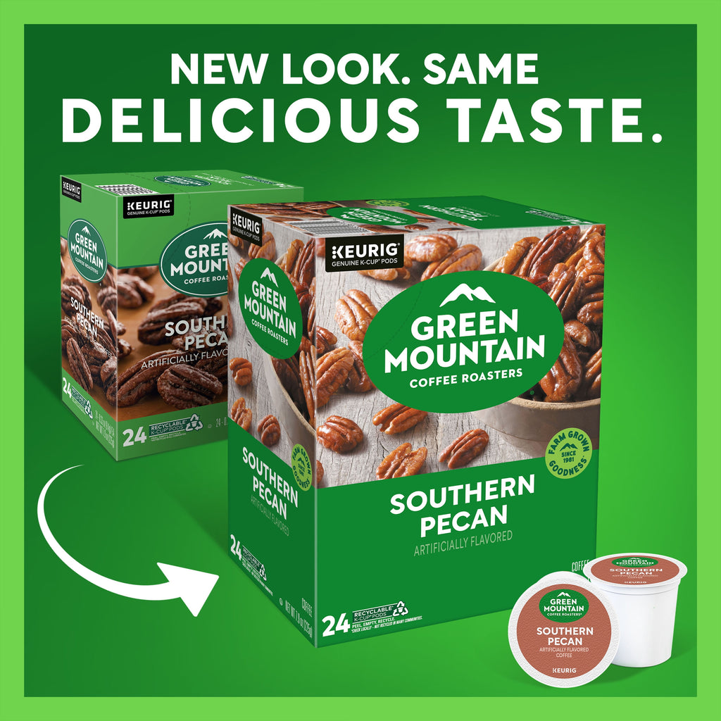 Green Mountain Coffee Southern Pecan - Flavored Keurig K-Cup Coffee Pods, Light Roast, 24 Count