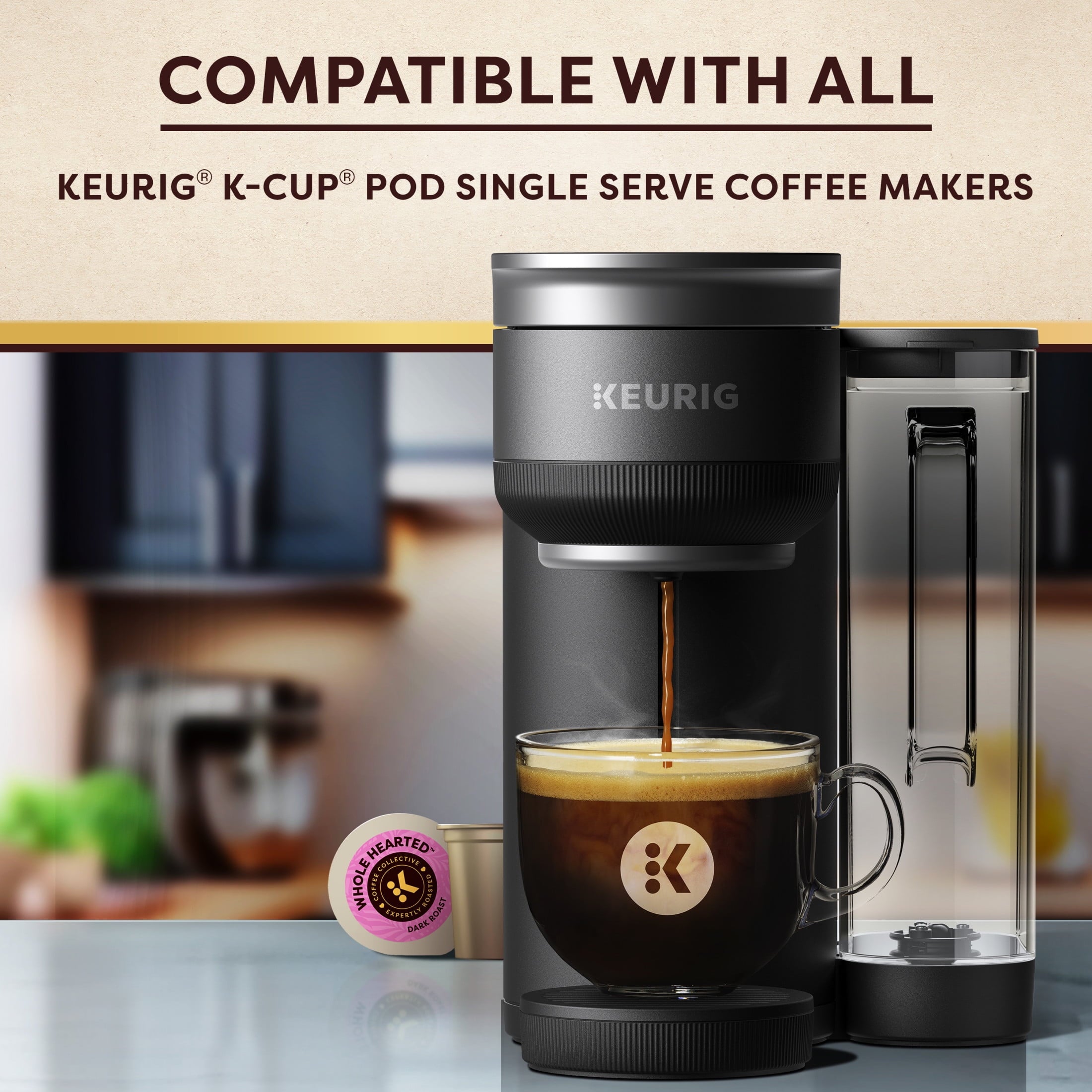 Keurig Coffee Collective - Whole Hearted by Whitney Kakos, Dark Roast K-Cup Coffee Pods, 8 Count