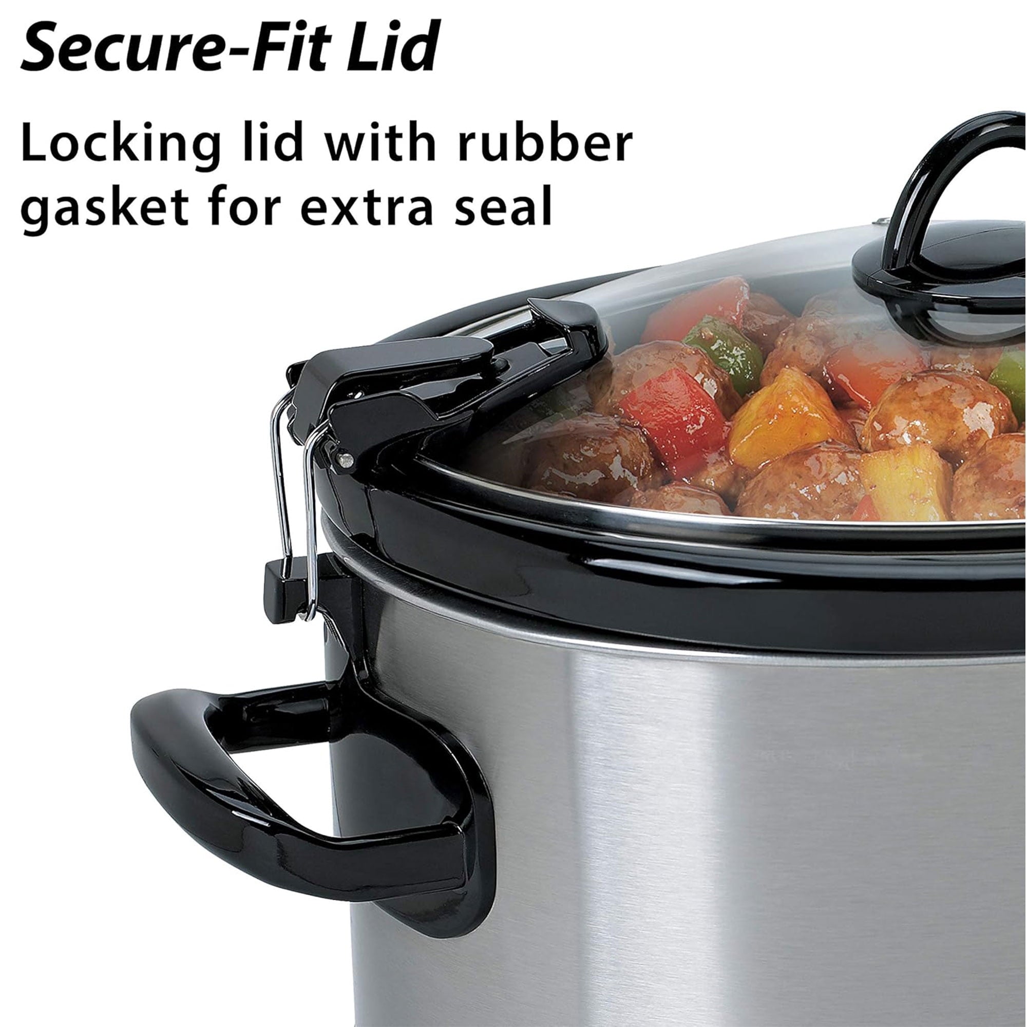 Crock-Pot Cook & Carry 6-Quart Oval Portable Manual Slow Cooker Stainless Steel SCCPVL600S