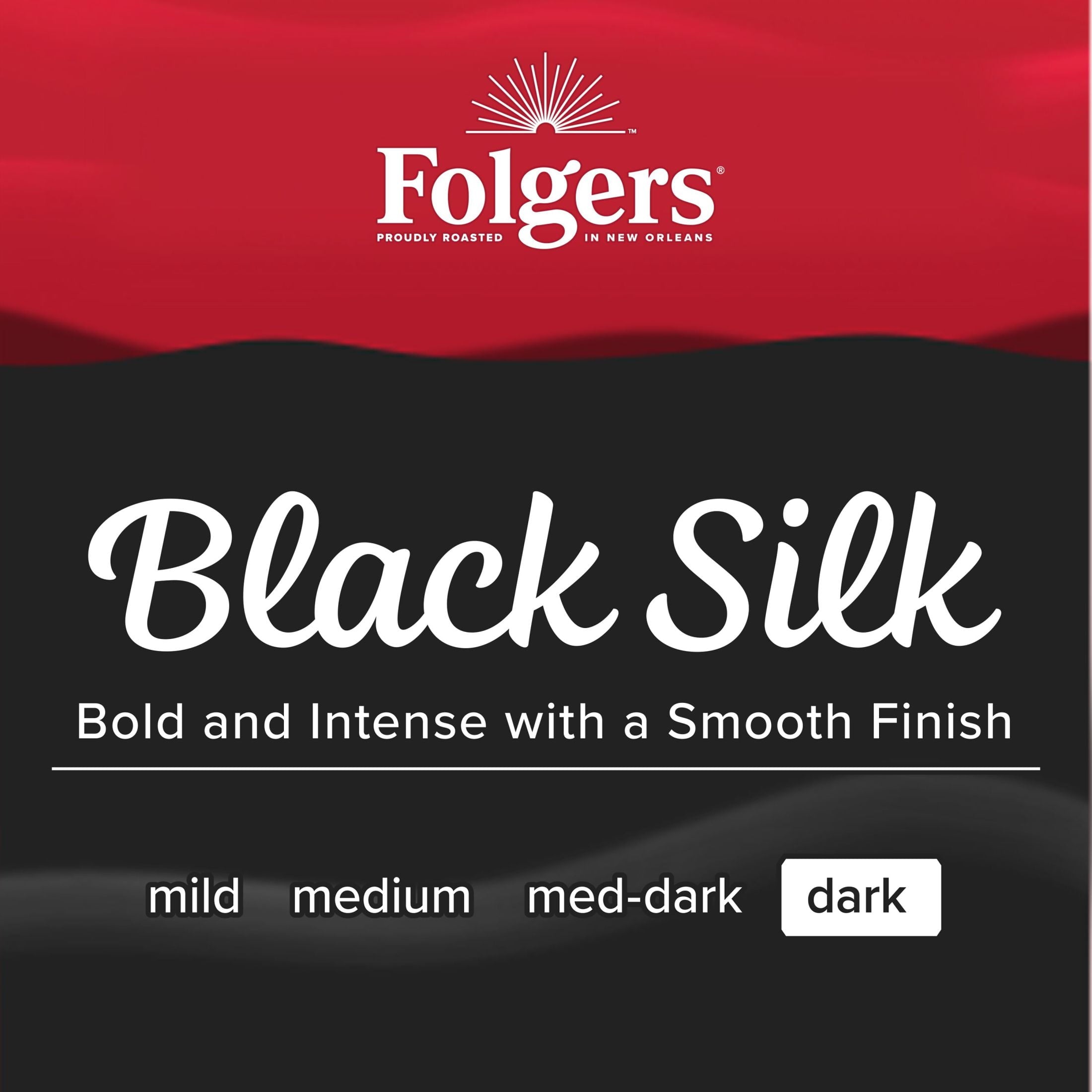 Folgers Black Silk - Dark Roast Coffee, Keurig K Cup Pods, 60 Count Box