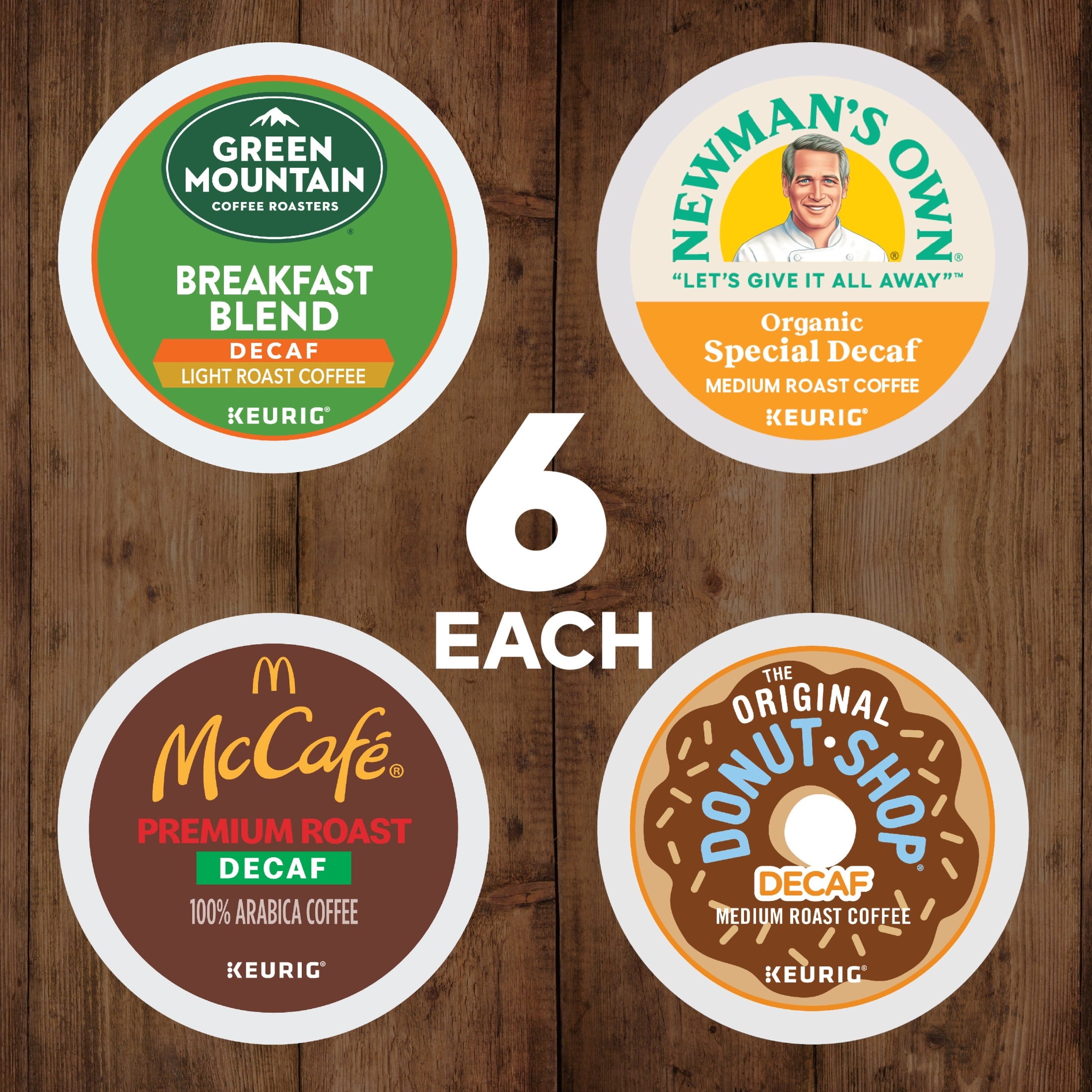 Keurig - Decaf Coffee Variety Pack K-Cup Coffee Pods, 24 Count