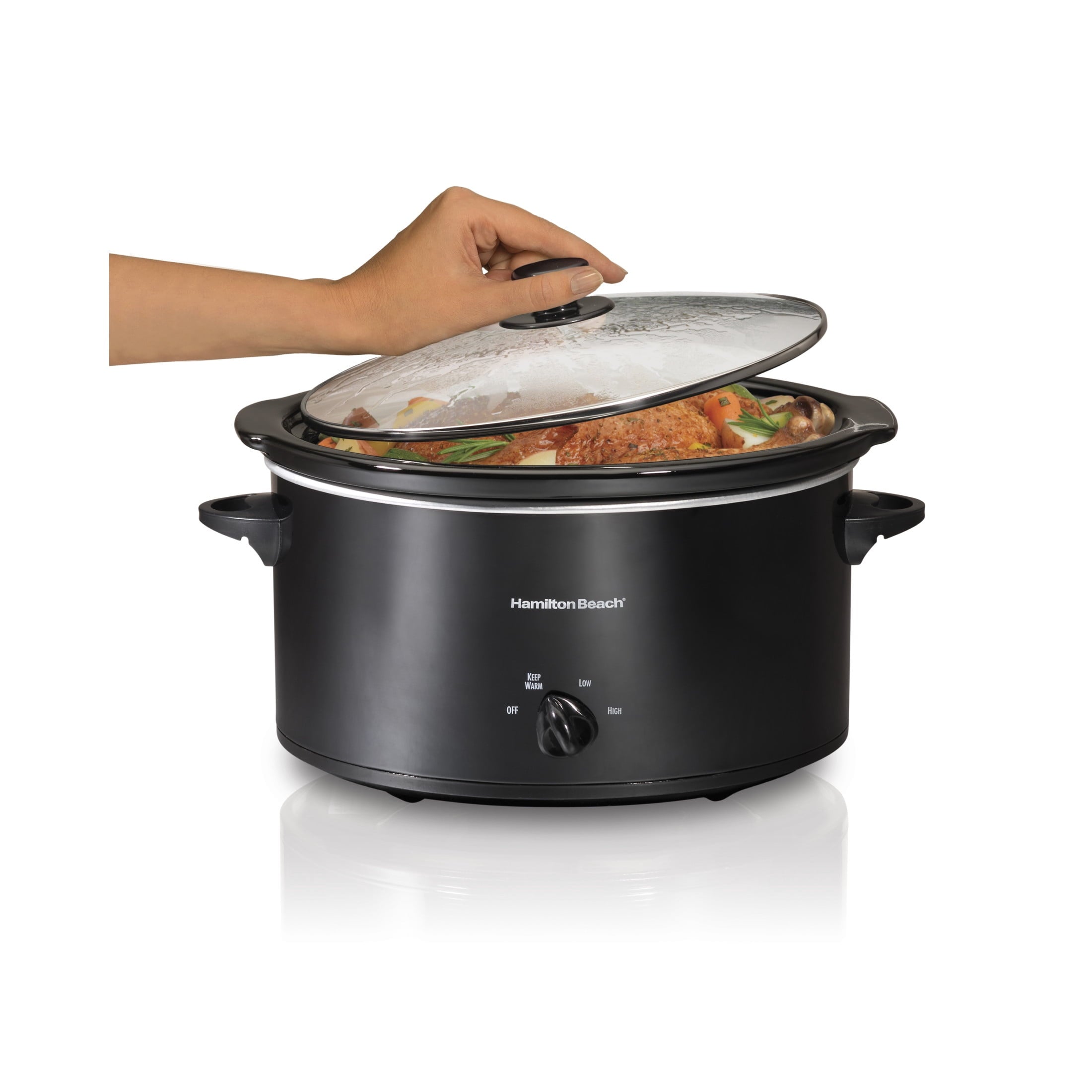 Hamilton Beach 5 Qt Slow Cooker - Stoneware Crock with Removable Pot, Black