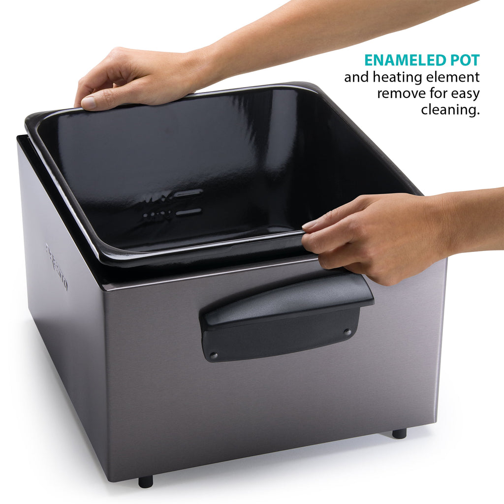 Presto 5 Qt Dual Basket Pro Fry Immersion Element Black Deep Fryer 05489