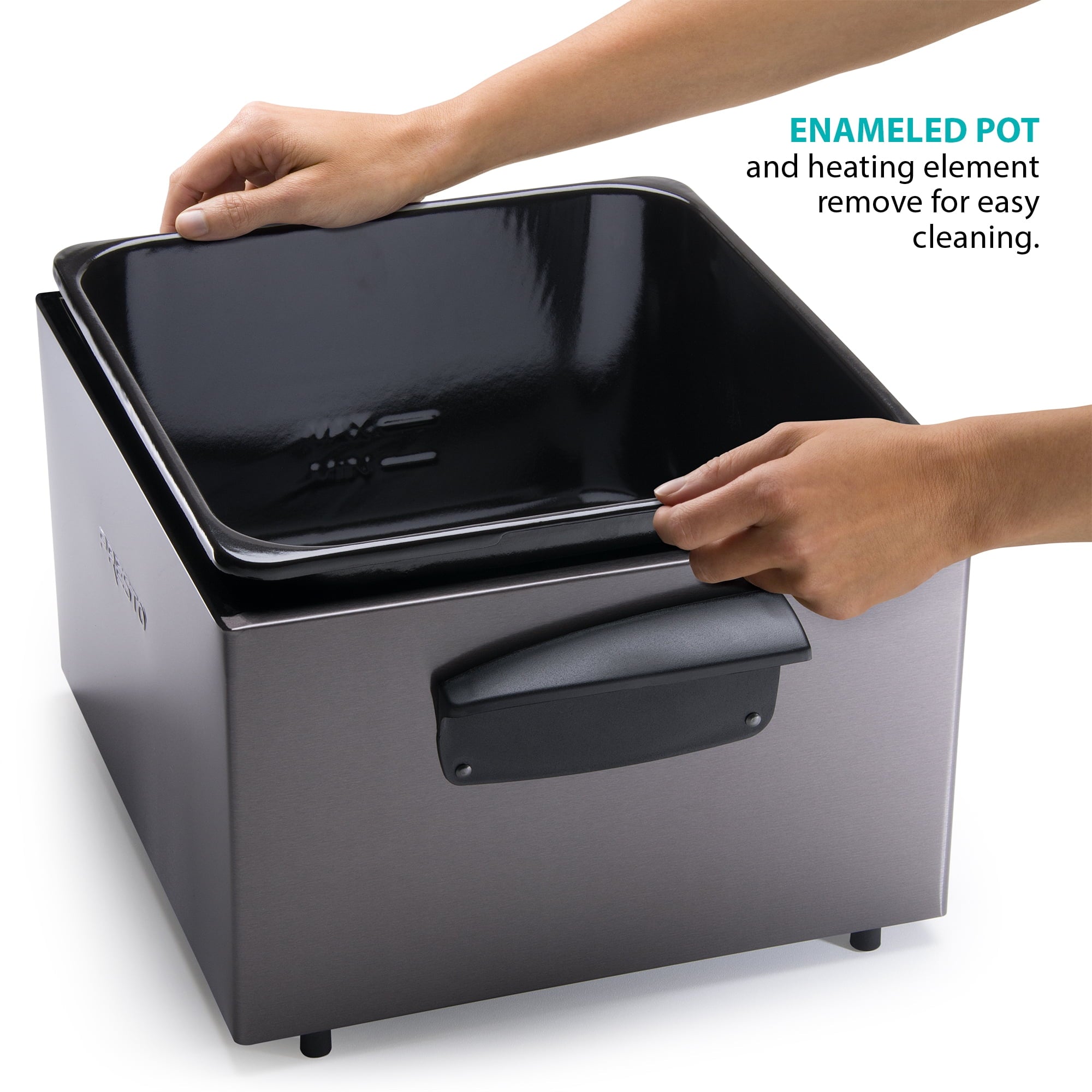 Presto 5 Qt Dual Basket Pro Fry Immersion Element Black Deep Fryer 05489