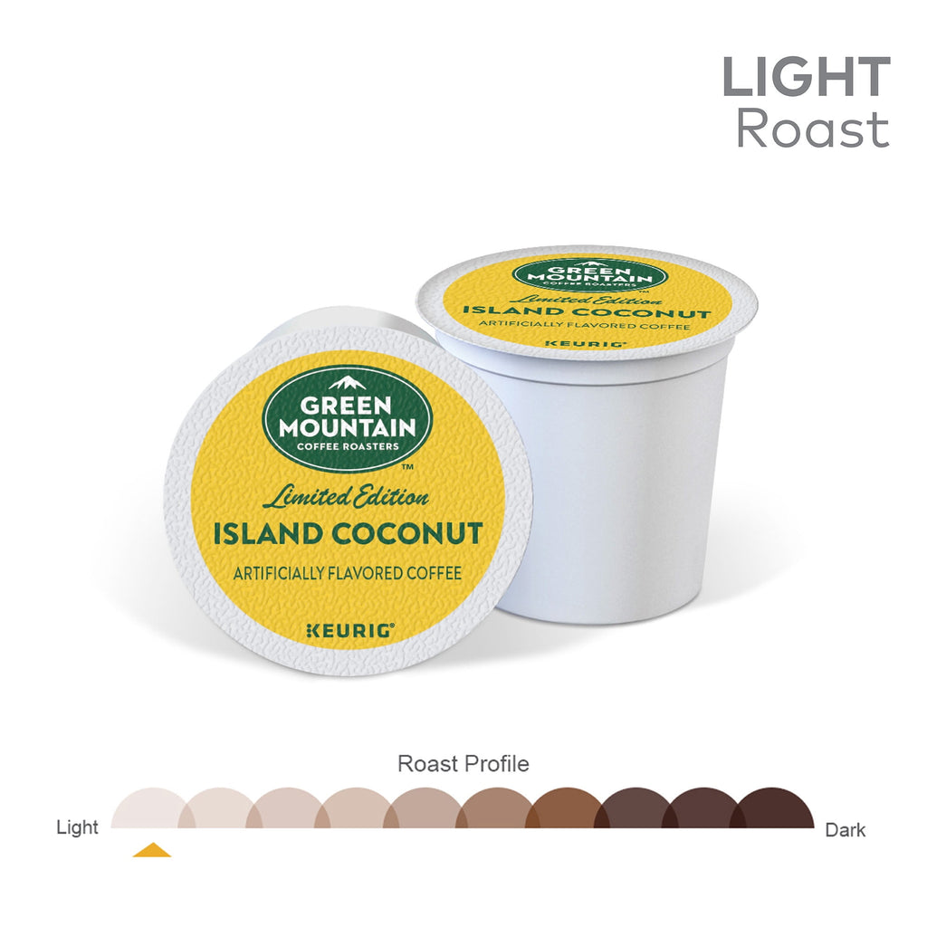 Green Mountain Coffee Island Coconut - K-Cup Pods, Light Roast, 24 Count For Keurig Brewers