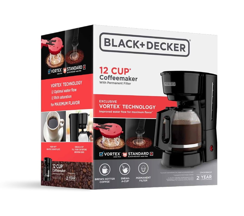BLACK+DECKER 12-Cup Drip Coffee Maker with Easy On/Off Switch and Sneak-A-Cup Feature