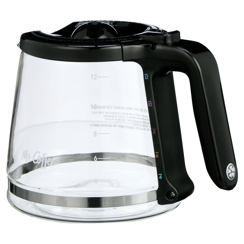 Mr. Coffee 12-Cup Replacement Carafe - Glass - Programmable - Black, Clear