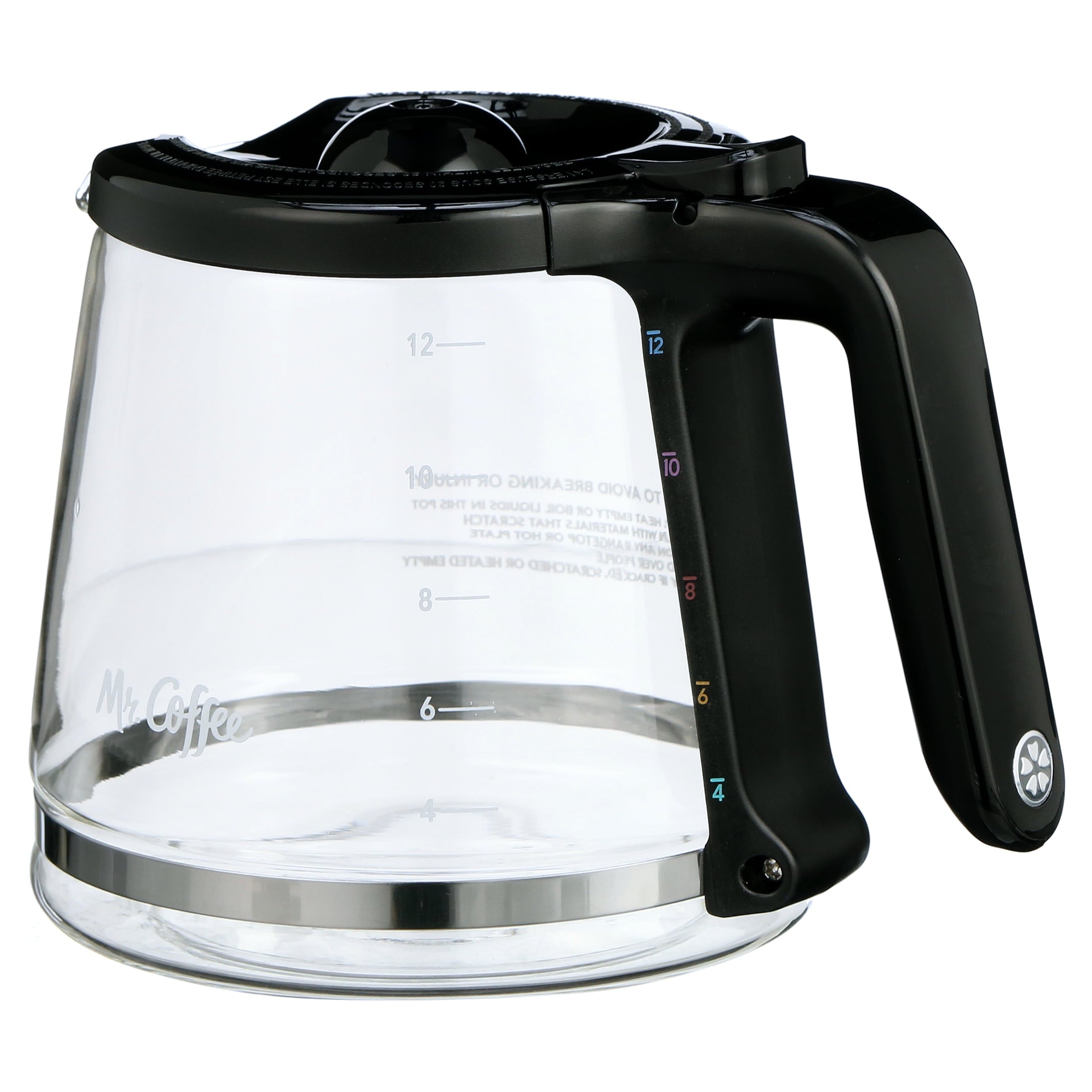 Mr. Coffee 12-Cup Replacement Carafe - Glass - Programmable - Black, Clear