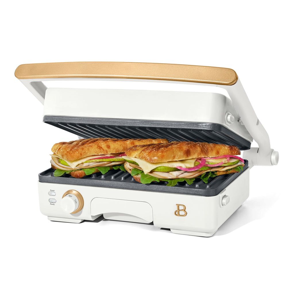 Beautiful 2-in-1 Panini Press & Grill - White Icing by Drew Barrymore