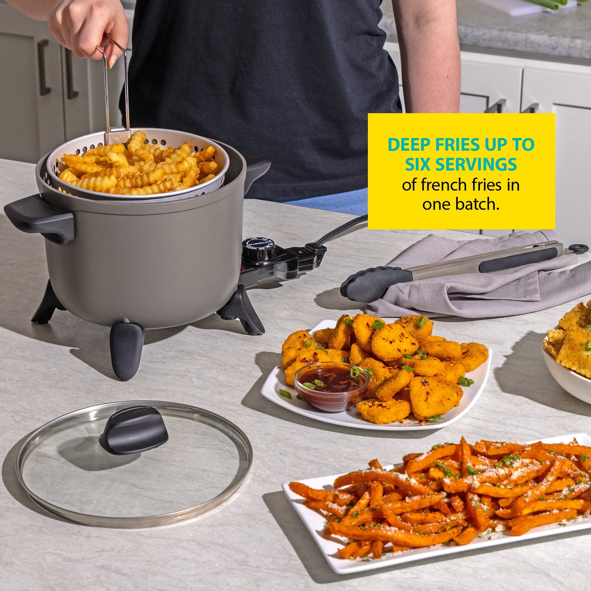 Presto Kitchen Kettle Ceramic Deep Fryer/Multi-Cooker