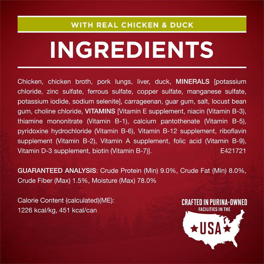 Purina ONE True Instinct Classic Ground Grain-Free Formulas With Real Turkey and Venison - and With Real Chicken and Duck Wet High Protein Dog Food Variety Pack