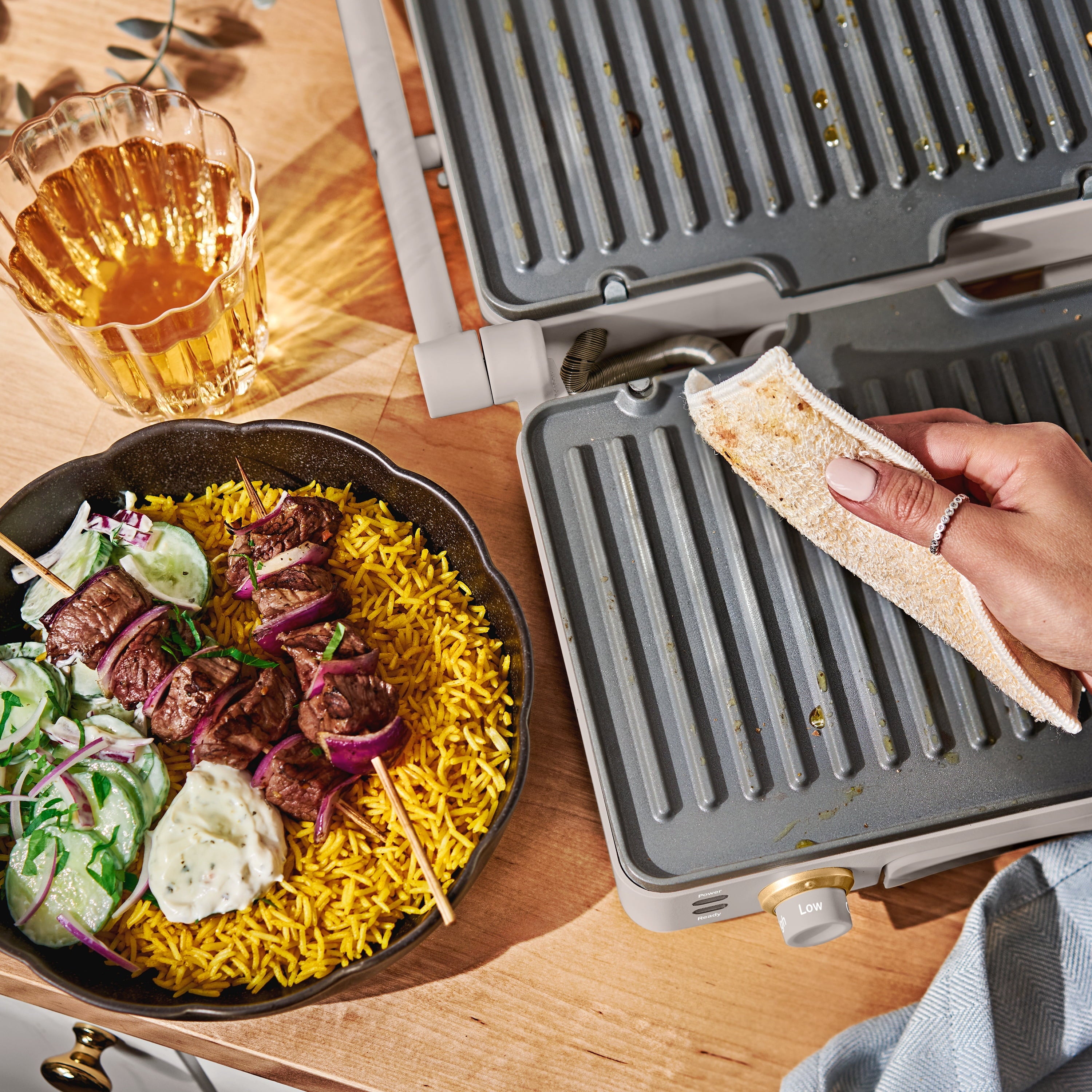 Beautiful 2-in-1 Panini Press & Grill with Detachable Plates - Porcini by Drew Barrymore