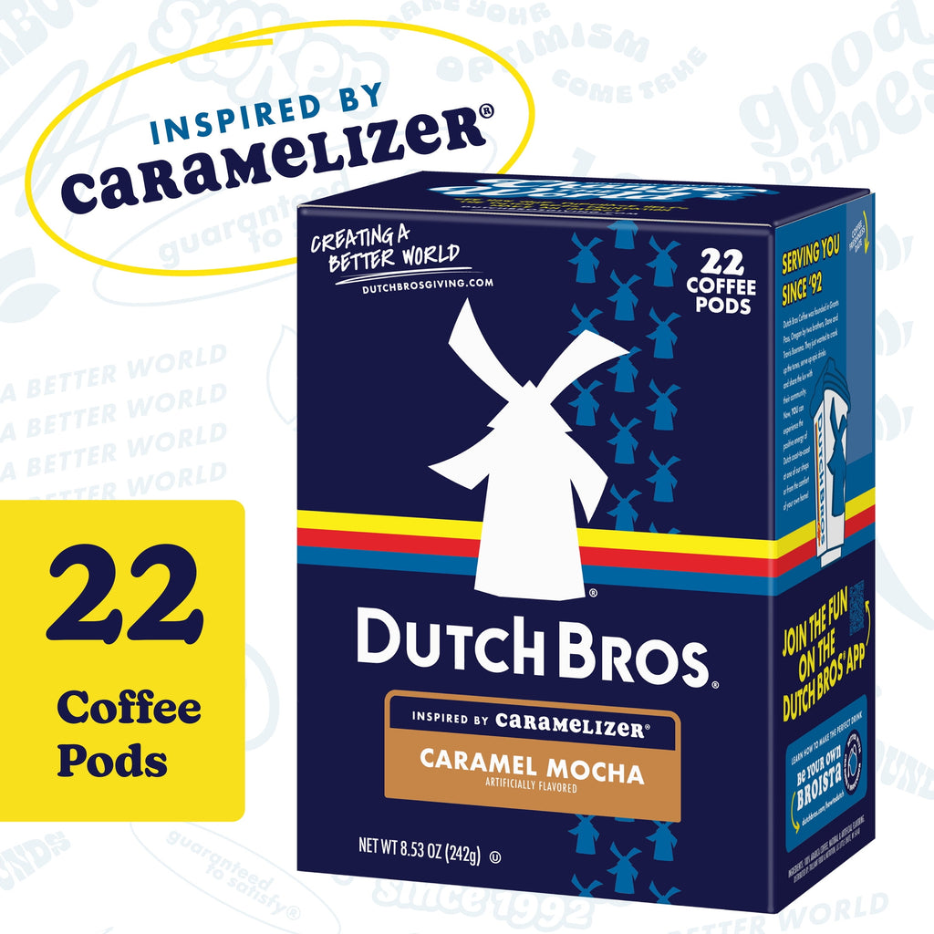 Dutch Bros Caramel Mocha Flavored Coffee Inspired by Caramelizer® - 22 Count, Medium Roast, Single Serve Coffee Pods for Keurig K-Cup Brewers