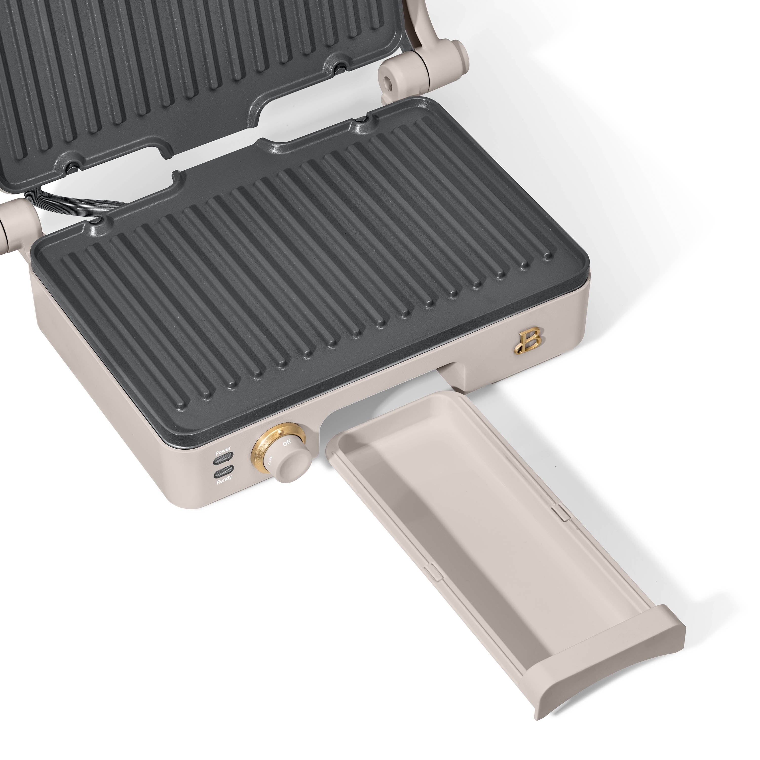 Beautiful 2-in-1 Panini Press & Grill with Detachable Plates - Porcini by Drew Barrymore