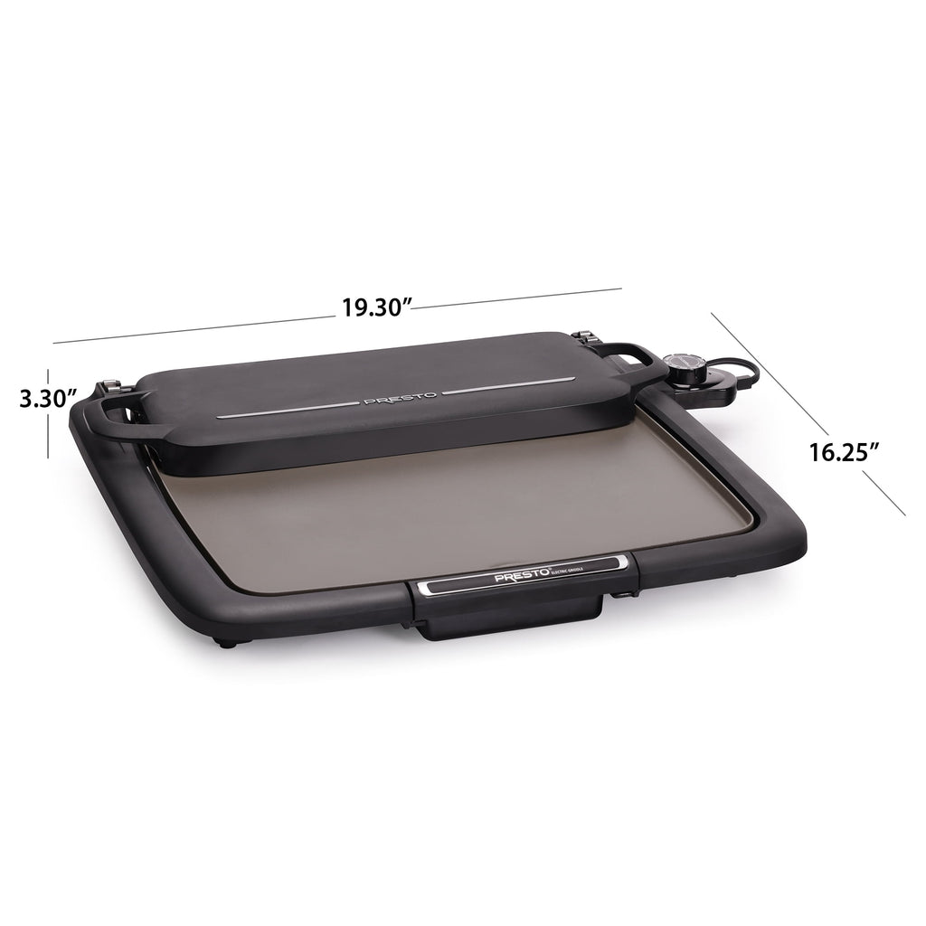 Presto Ceramic Nonstick Electric Griddle/Warmer Plus with Multifunction Tray