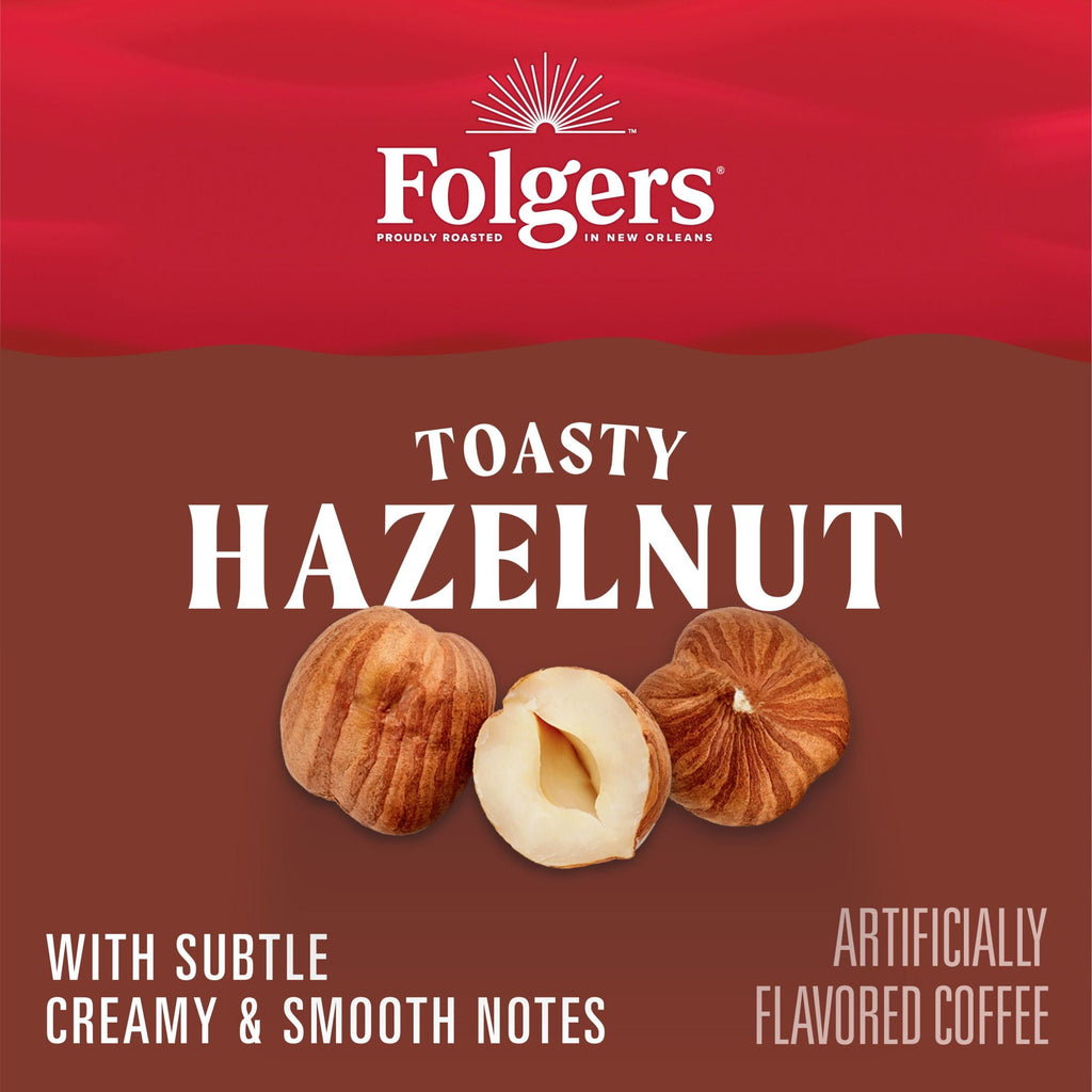 Folgers Toasty Hazelnut Artificially Flavored Coffee - Keurig K Cups, 24 Count Box