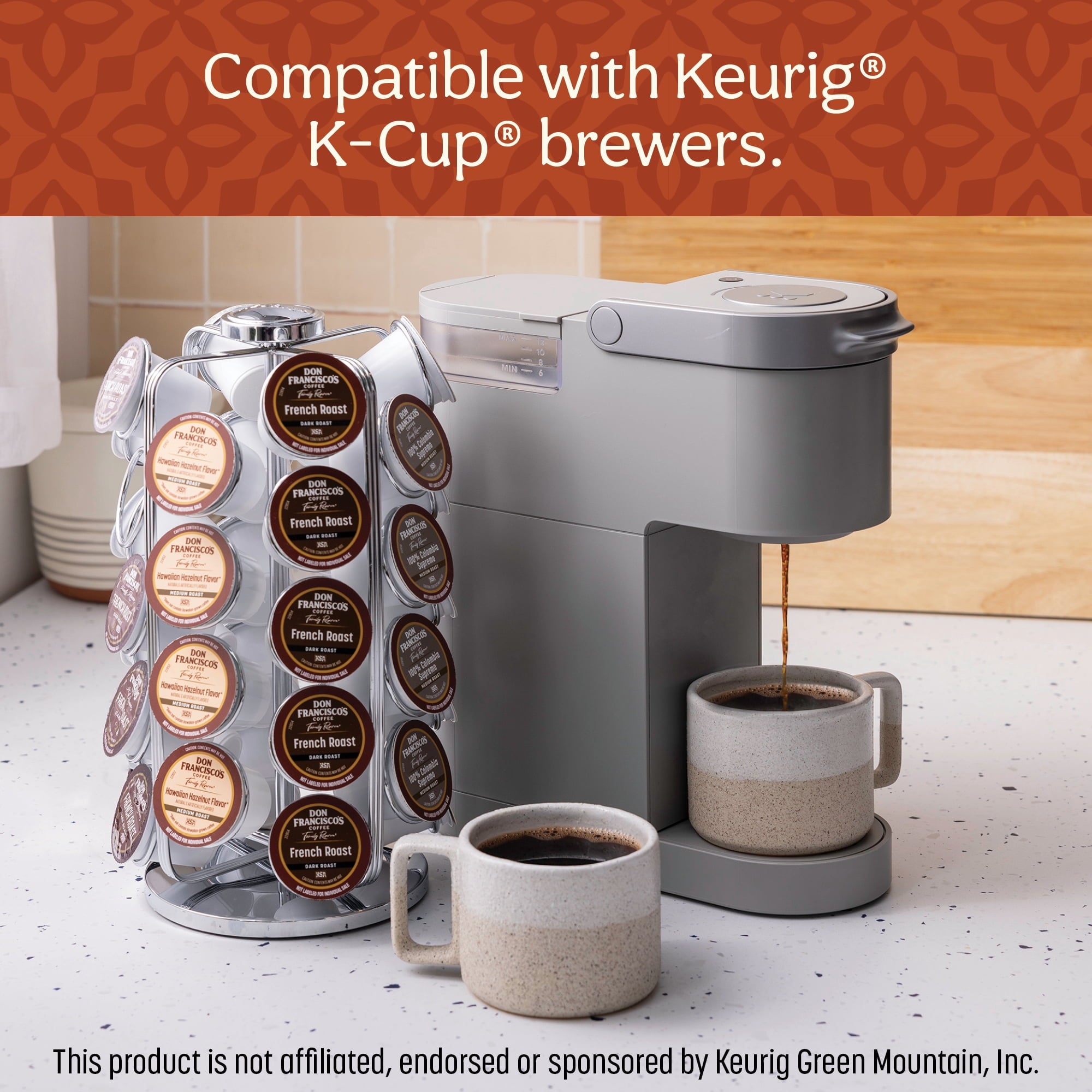 Don Francisco's Kona Blend Medium Roast K-Cup Coffee Pods - 24 Count, Compatible with Keurig Brewers, Recyclable Through TerraCycle