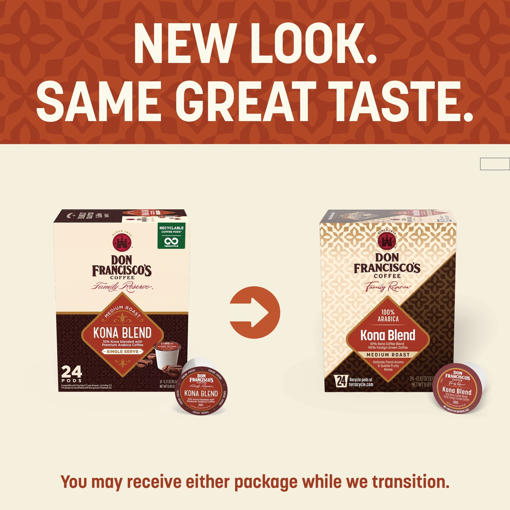 Don Francisco's Kona Blend Medium Roast K-Cup Coffee Pods - 24 Count, Compatible with Keurig Brewers, Recyclable Through TerraCycle