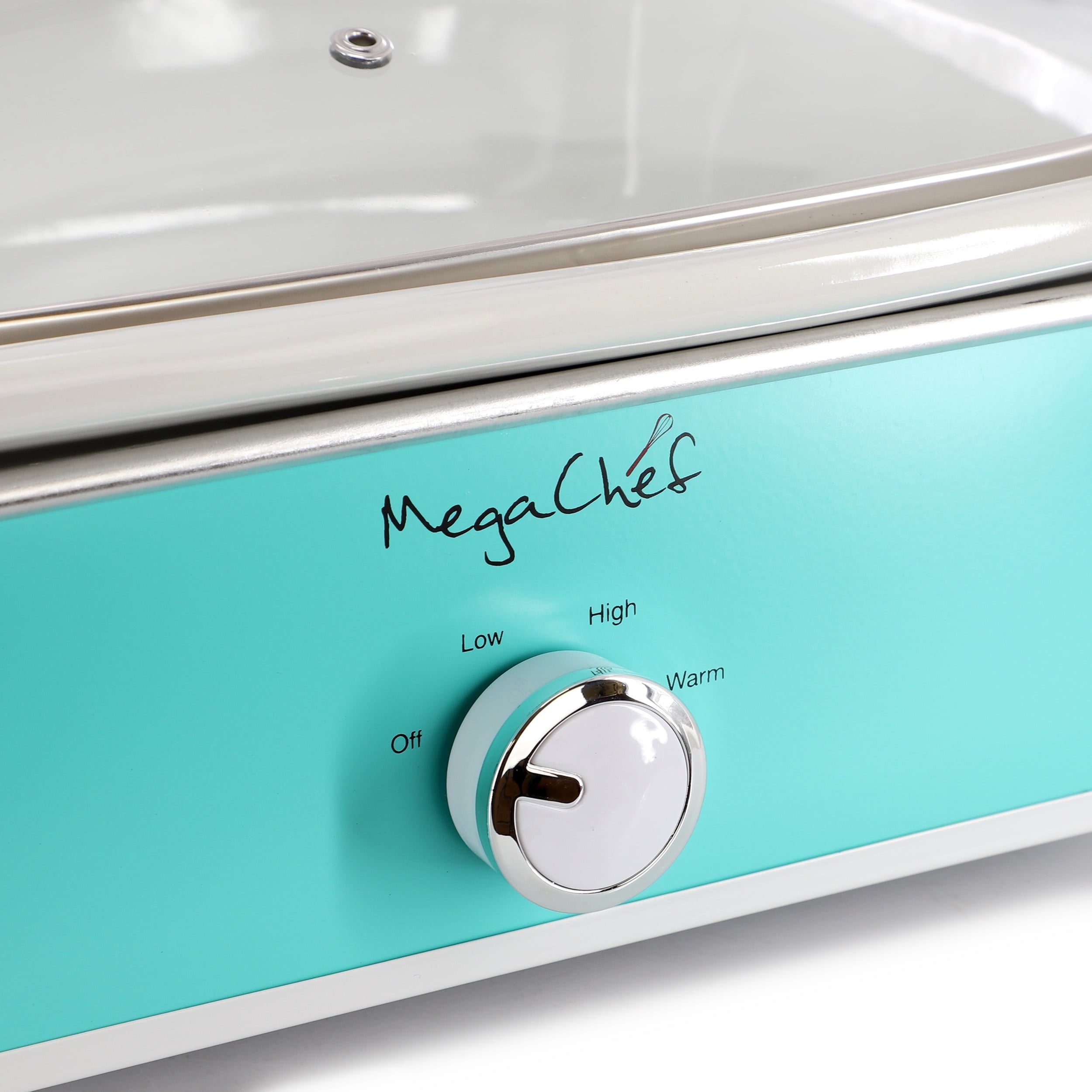 MegaChef 3.5 Quart Casserole Slow Cooker with 3 Temperature Settings (Turquoise)
