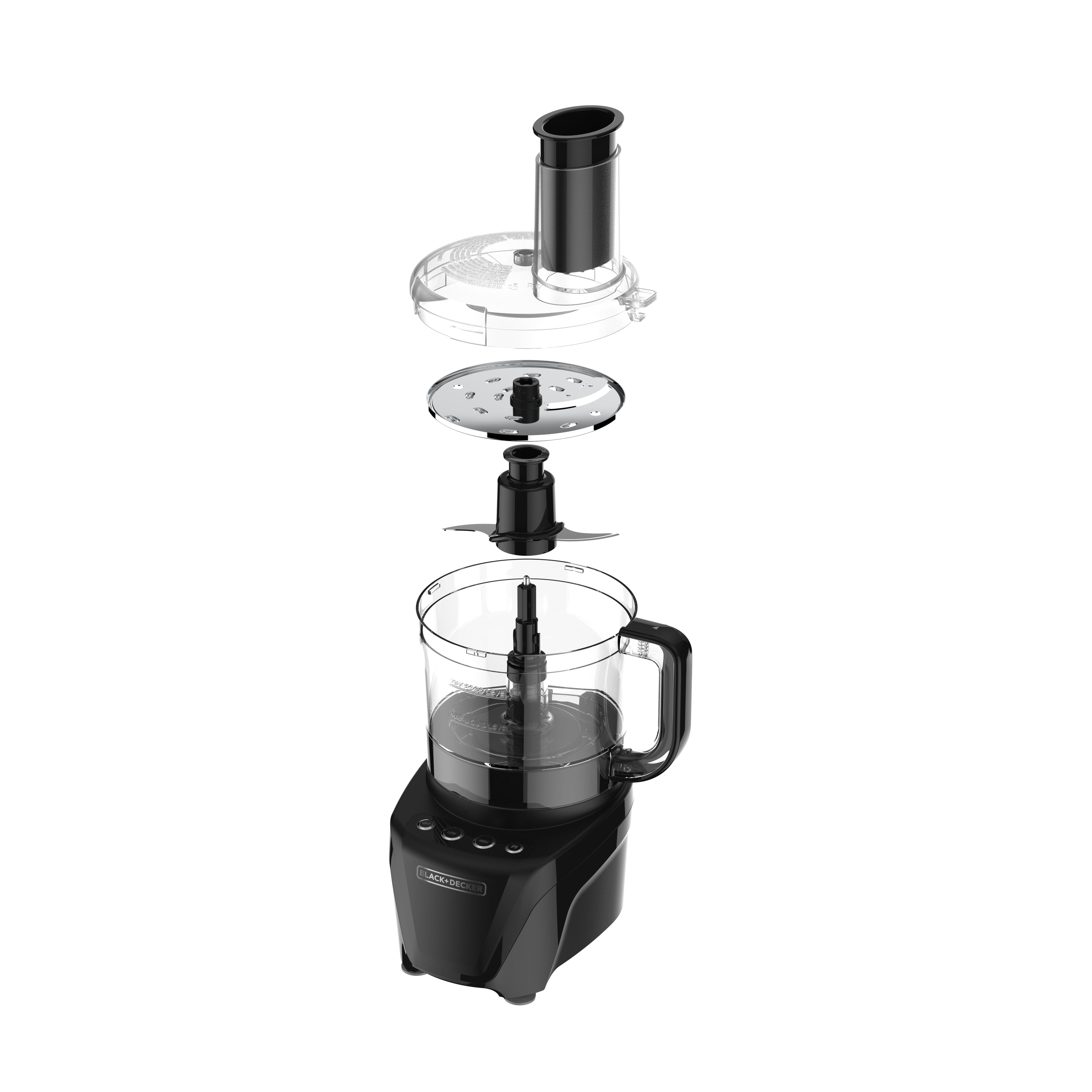 BLACK+DECKER Easy Assembly 8-Cup Food Processor - 450W, 2-Speed + Pulse, Black