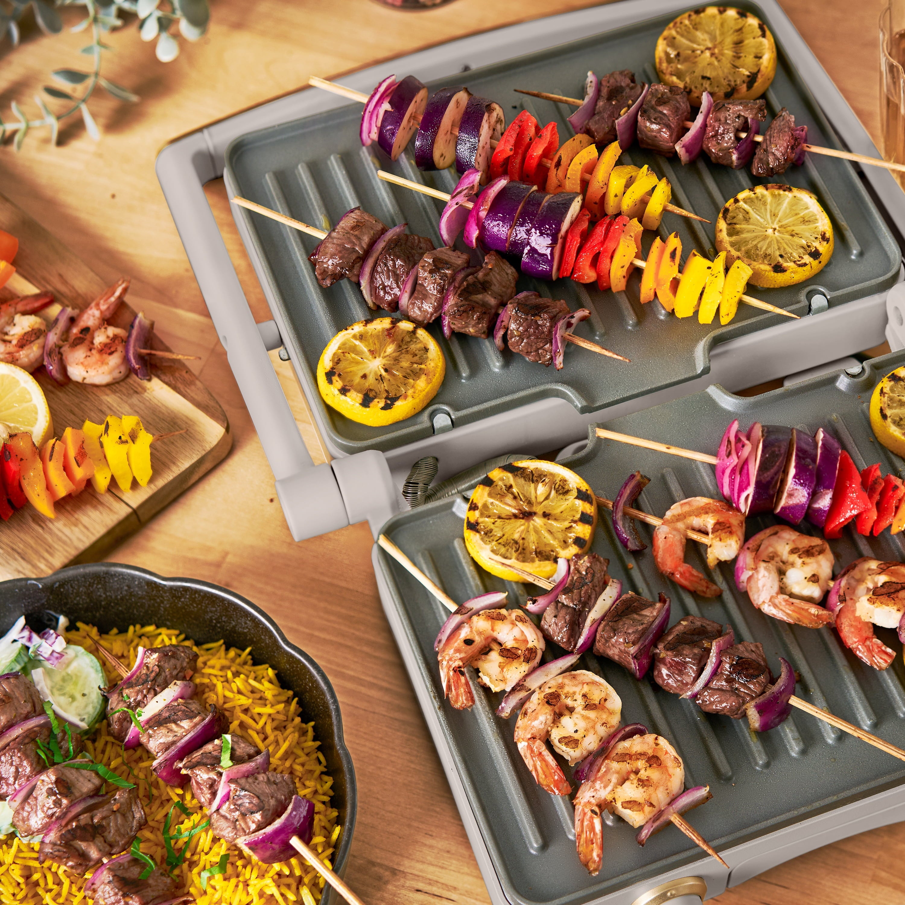 Beautiful 2-in-1 Panini Press & Grill with Detachable Plates - Porcini by Drew Barrymore