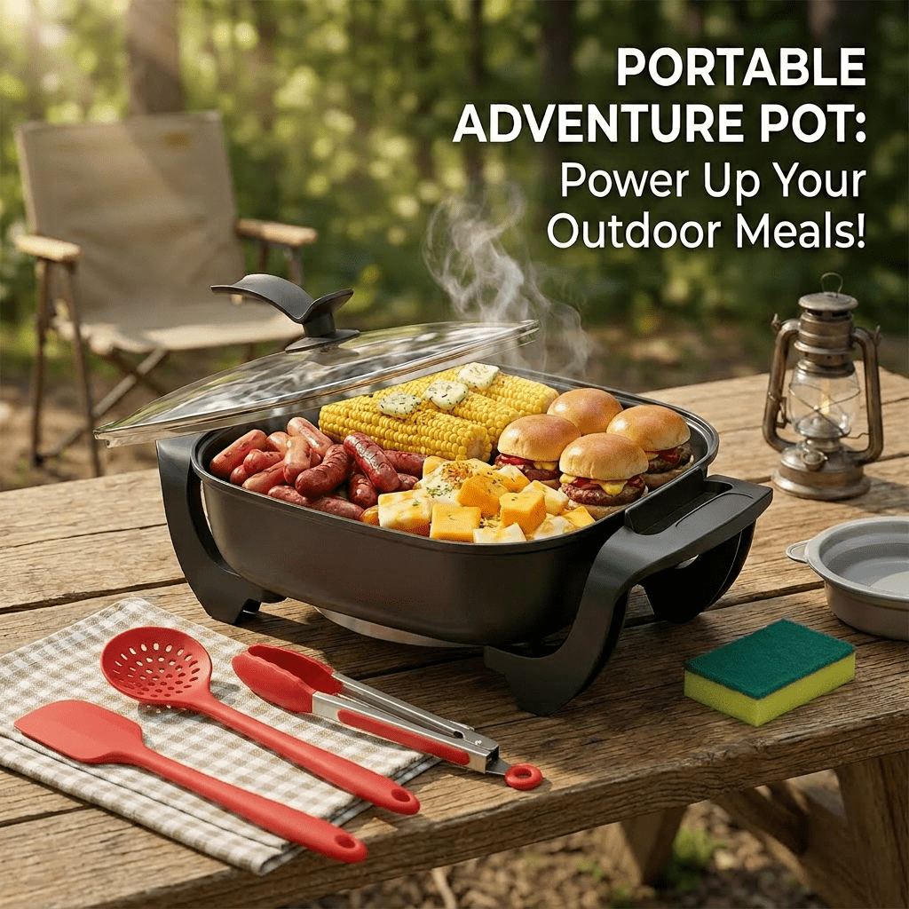 NKMY Kitchen Multi-Cooker: Non-stick - Adjustable Temp Electric Skillet. Fries, Stews, Steams. Fast Heat, Easy Clean. Ideal For Family Meals & Parties.