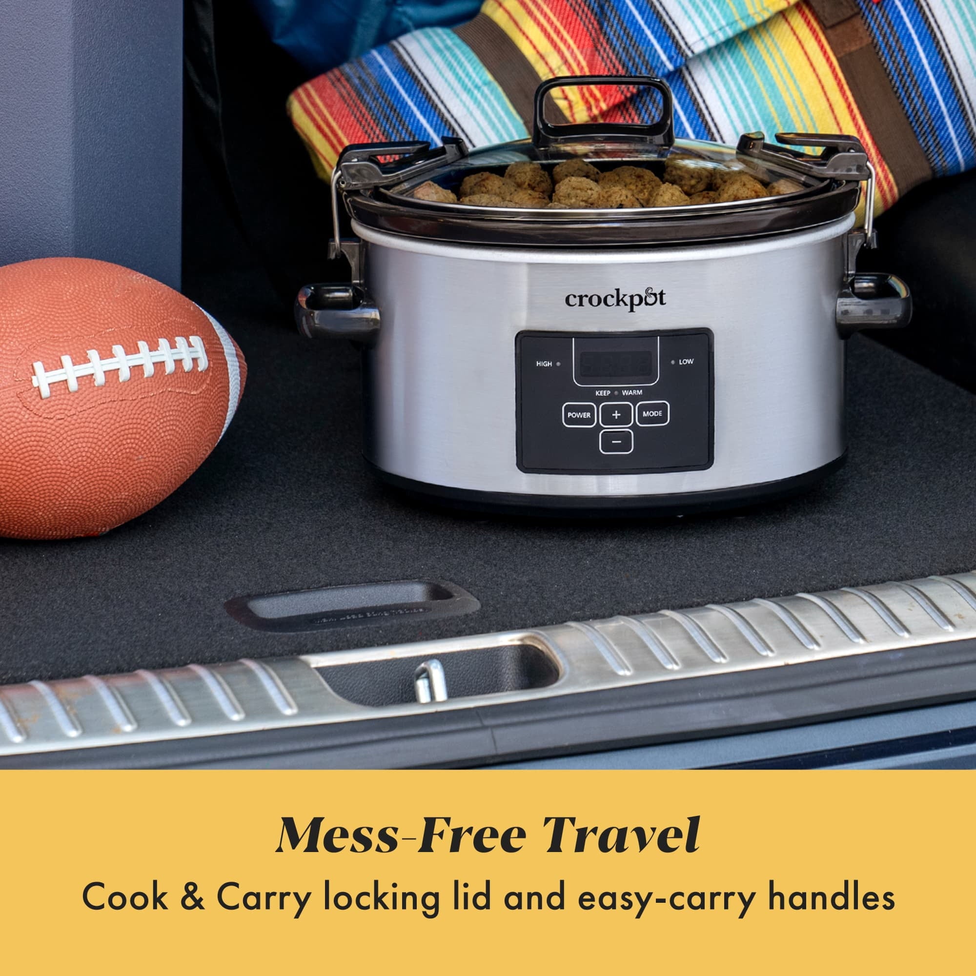 Crockpot Programmable 4-Quart Cook & Carry Slow Cooker - Stainless Steel